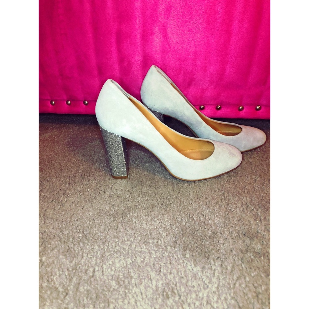 J Crew - Suede Glitter Heels